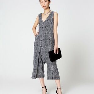 Club Monaco Printed V-Neck Jumpsuit